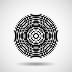 Abstract circle with lines, geometric logo, vector