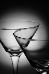 Martini glasses close up