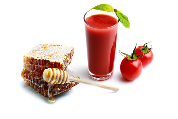 honeycomb and Tomato juice