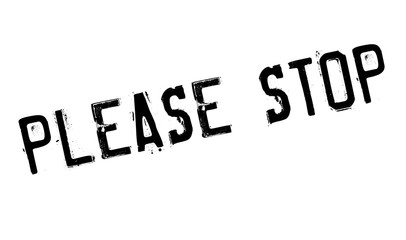 Please Stop rubber stamp. Grunge design with dust scratches. Effects can be easily removed for a clean, crisp look. Color is easily changed.