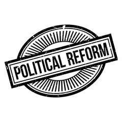 Political Reform rubber stamp. Grunge design with dust scratches. Effects can be easily removed for a clean, crisp look. Color is easily changed.