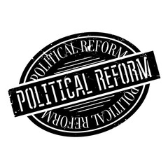 Political Reform rubber stamp. Grunge design with dust scratches. Effects can be easily removed for a clean, crisp look. Color is easily changed.