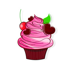 Chocolate cake illustration