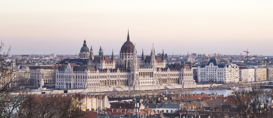 Fototapeta na wymiar The Parliament and the Danube in Budapest