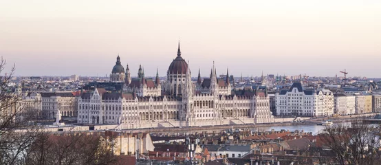 Deurstickers The Parliament and the Danube in Budapest © baranellig