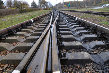 Railroad ties and close-up