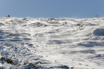 Blowing snow in mountain