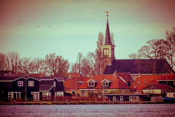 Holiday resort houses Terherne in vintage color