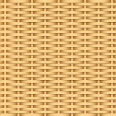 Simple woven wicker texture. Light brown background. Imitation rattan or willow weaving.