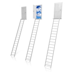 3D ladder to heaven concept