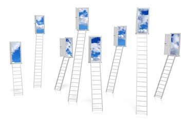 3D ladder to heaven concept