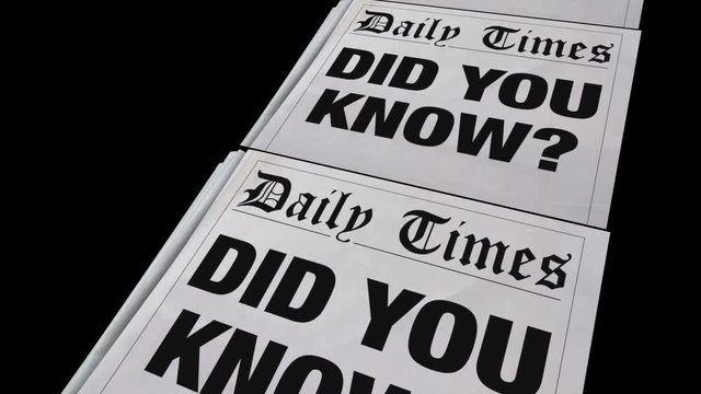 Did You Know Spinning Newspaper Headline News Update 3d Animation