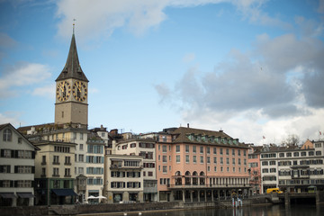 Fototapeta na wymiar Landscape of Historic Zurich center