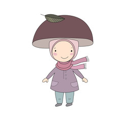 Cute little gnome mushroom. for children design.