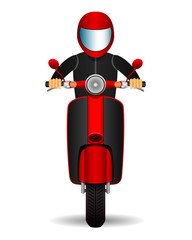 Fototapeta premium scooter biker. front view.