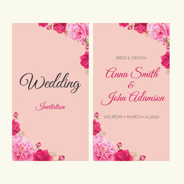 Wedding invitation, thank you card, save the date cards. EPS 10