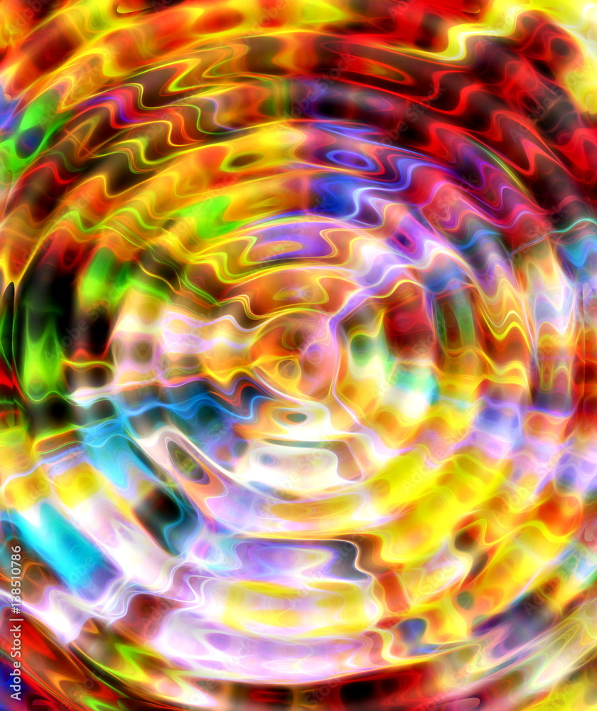 Poster abstract multicolor background and color fractal effect. Water circle effect.
