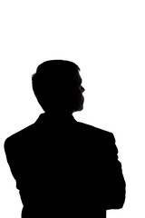 Portrait of a young man, view from the back