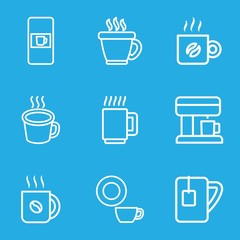 Set of 9 espresso outline icons