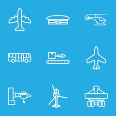 Set of 9 passenger outline icons