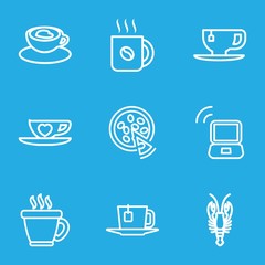 Set of 9 cafe outline icons