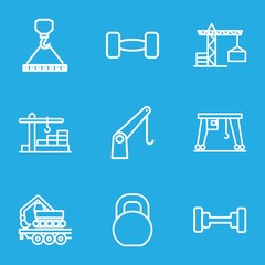 Set of 9 lifting outline icons