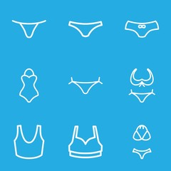 Set of 9 panties outline icons