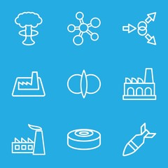 Set of 9 nuclear outline icons