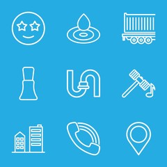 Set of 9 set outline icons