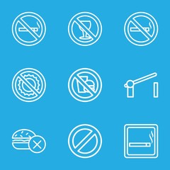 Set of 9 forbidden outline icons