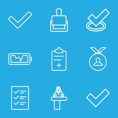 Set of 9 check outline icons