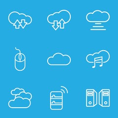 Set of 9 computing outline icons