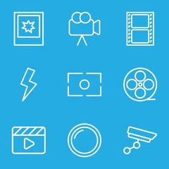 Set of 9 film outline icons