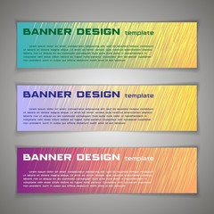 Vector set banners. Templates or website headers. The rain line. Design element. Green, yellow, blue, purple, lilac colors.