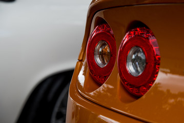 Rear lights of a sport car