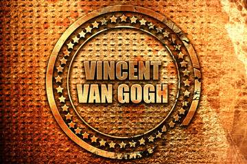 Vincent van gogh, 3D rendering, metal text