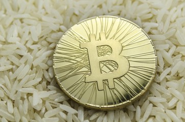 Shiny gold bitcoin coin