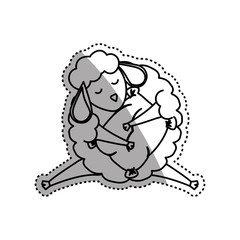 Sheep sleeping cartoon icon vector illustration graphic design