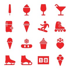 Set of 16 ice filled icons