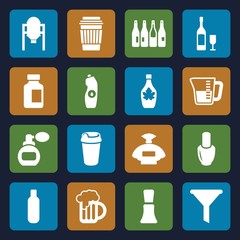 Set of 16 bottle filled icons