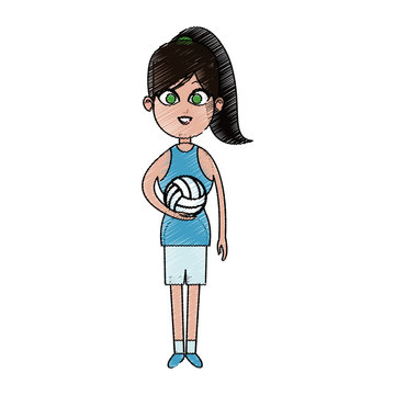woman volleyball player icon image vector illustration design 