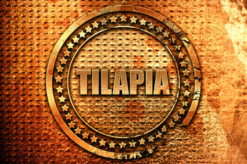 tilapia, 3D rendering, metal text