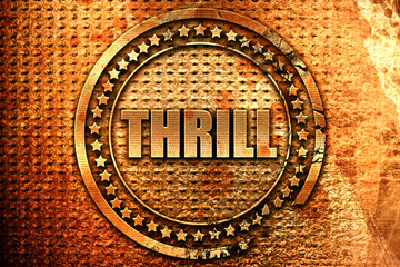 thrill, 3D rendering, metal text
