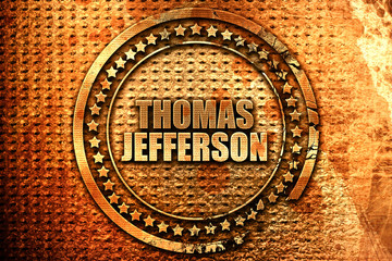 thomas jefferson, 3D rendering, metal text
