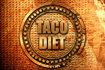 taco diet, 3D rendering, metal text