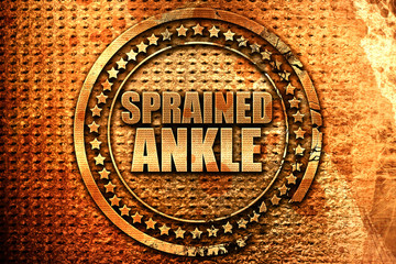 sprained ankle, 3D rendering, metal text