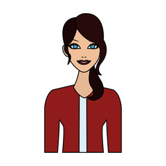 happy young woman with blue eyes  icon image vector illustration design 