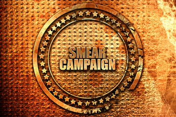 smear campaign, 3D rendering, metal text