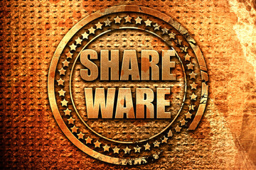 shareware, 3D rendering, metal text