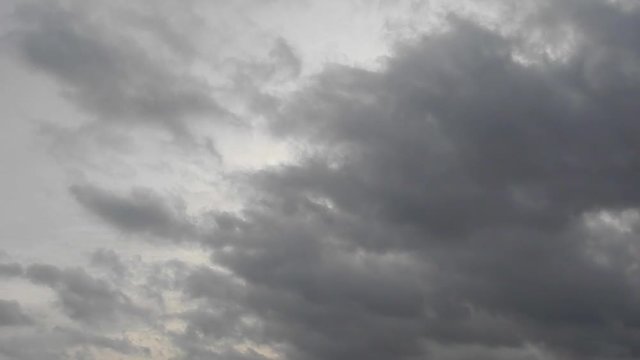 Zeitrafferaufnahme: rasch vorbeiziehende, Wolken &uuml;ber einen d&uuml;steren Himmel am fr&uuml;hen Nachmittag